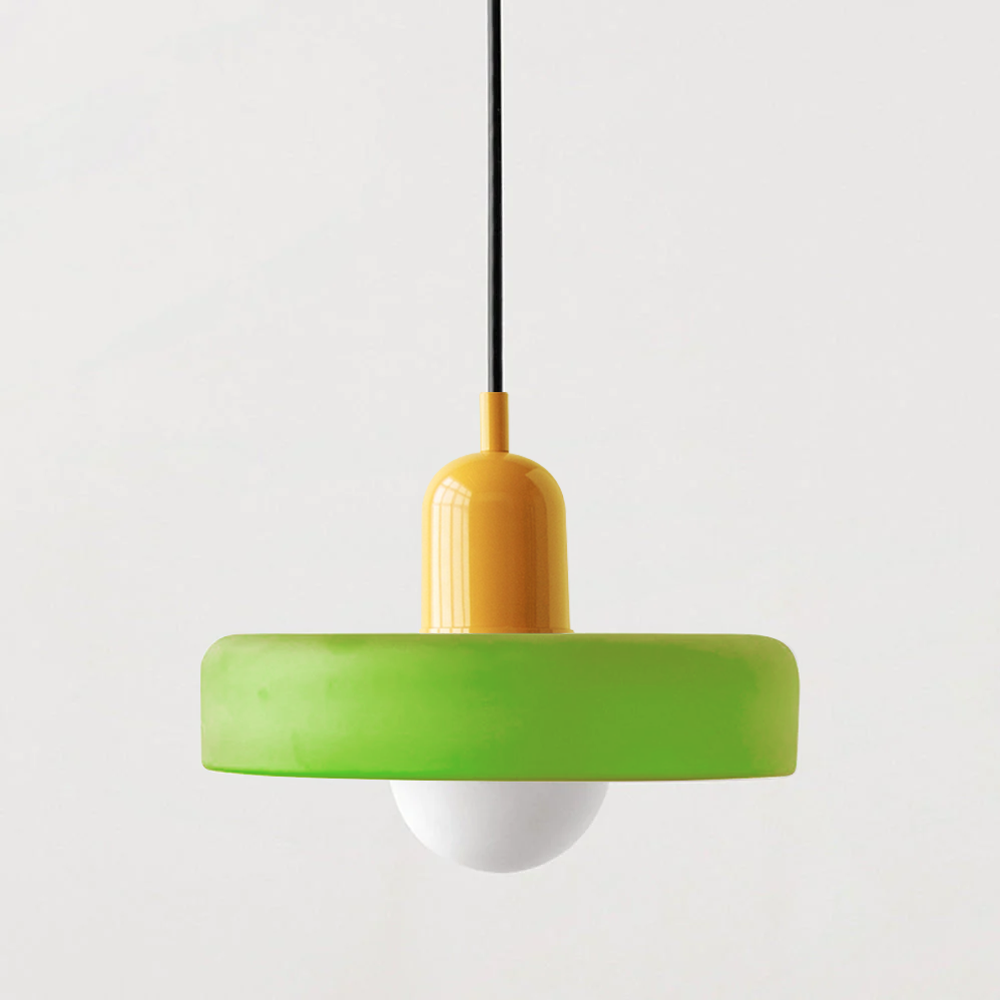 Vibrant Bauhaus-Inspired Glass Pendant Light