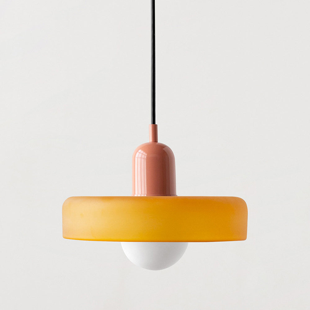 Vibrant Bauhaus-Inspired Glass Pendant Light