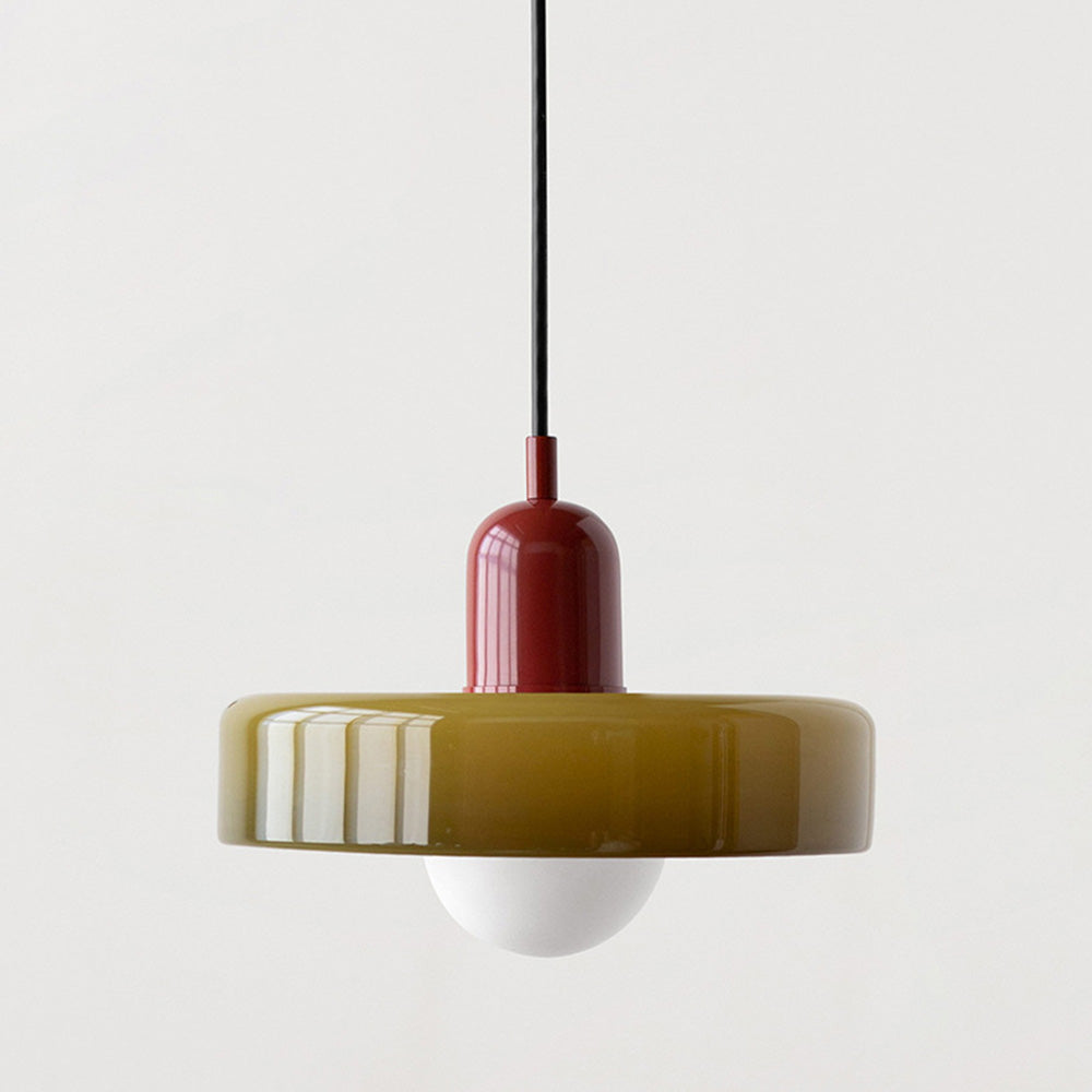 Vibrant Bauhaus-Inspired Glass Pendant Light