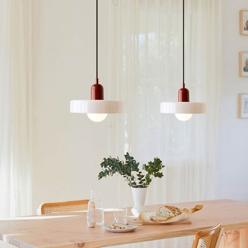 Vibrant Bauhaus-Inspired Glass Pendant Light