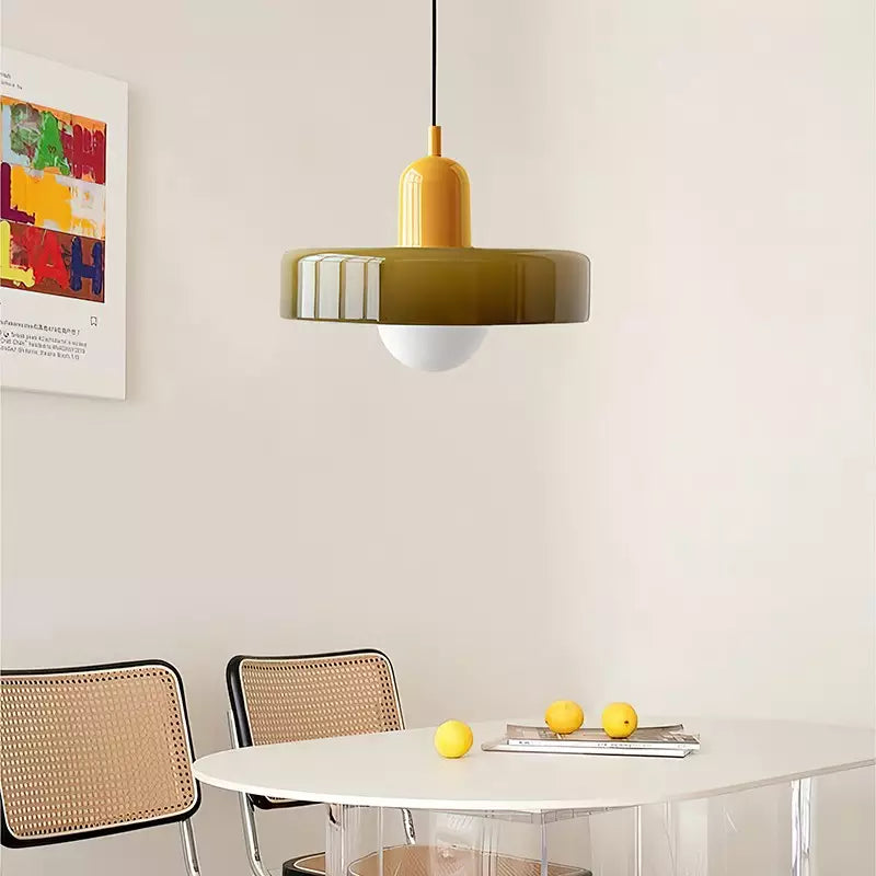 Vibrant Bauhaus-Inspired Glass Pendant Light