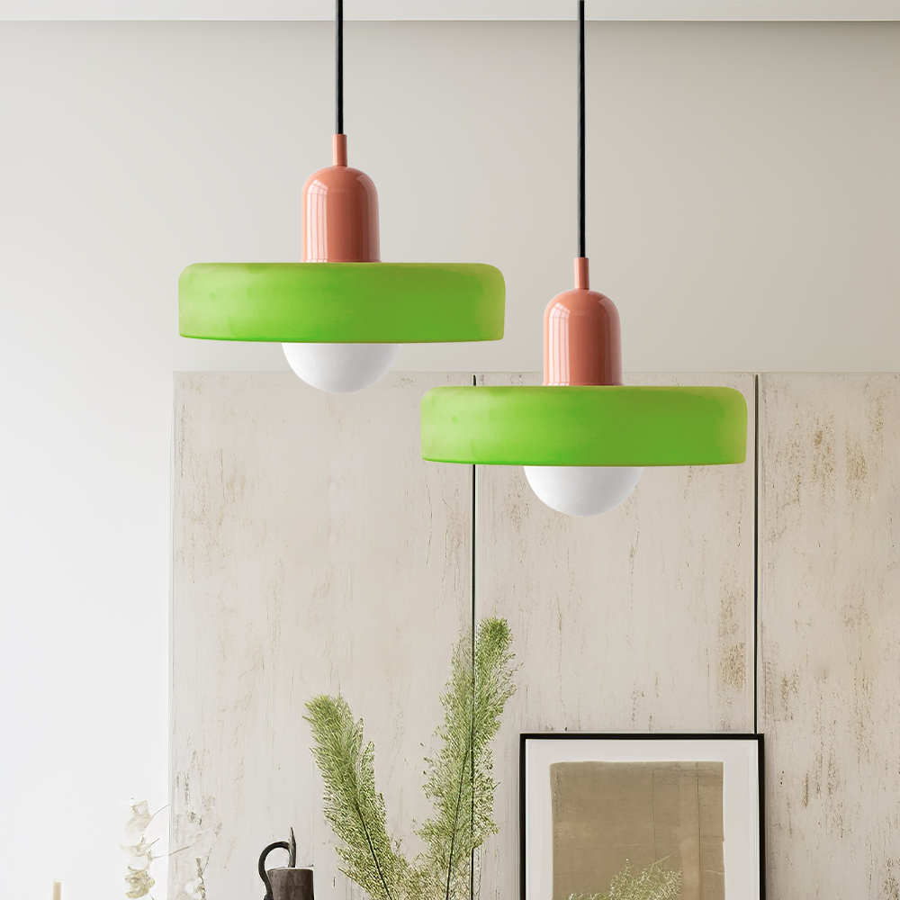 Vibrant Bauhaus-Inspired Glass Pendant Light
