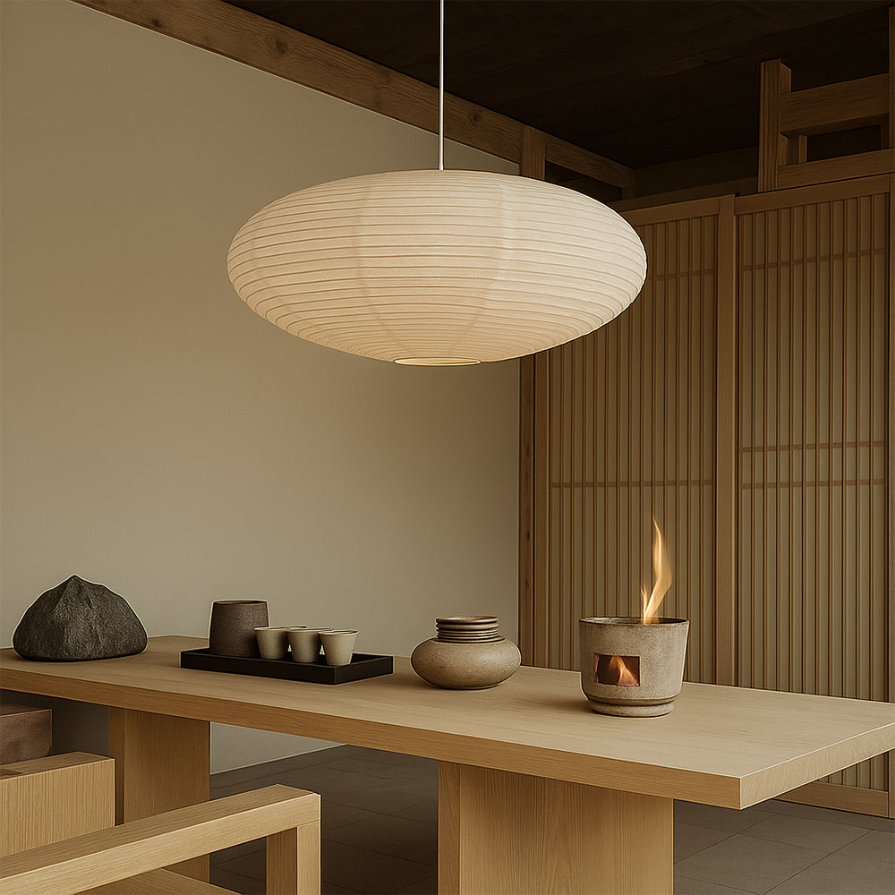 Elegant Wabi Sabi Paper Pendant Light